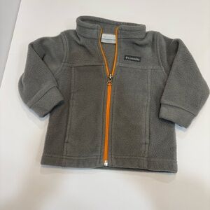 Columbia Gray Fleece Jacket with Orange Accents